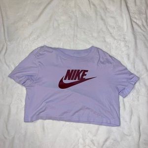 Nike Lavender Cropped T-Shirt Cute Comfortable Relaxed Oversized Trendy
